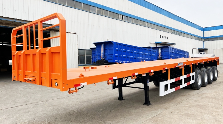 4 Axle 40 Foot Flatbed Semi Trailer with Front Wall for Sale in Mauritius