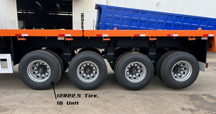 4 Axle 40 Foot Flatbed Semi Trailer with Front Wall for Sale in Mauritius