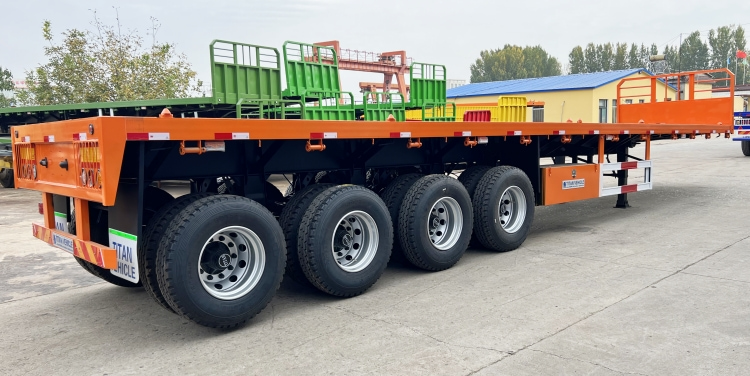 4 Axle 40 Foot Flatbed Semi Trailer with Front Wall for Sale in Mauritius