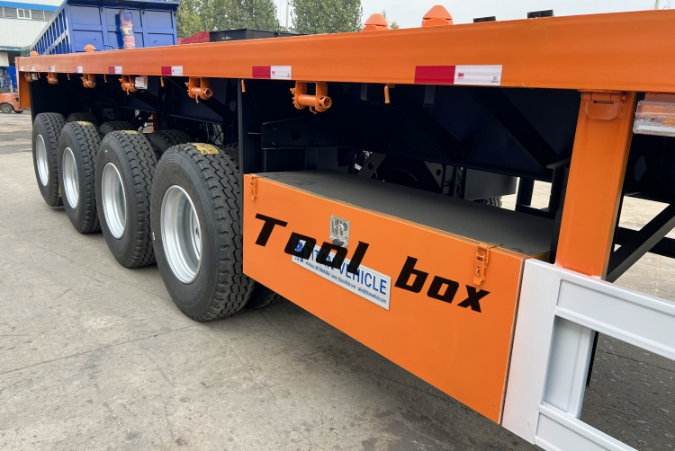 4 Axle 40 Foot Flatbed Semi Trailer with Front Wall for Sale in Mauritius