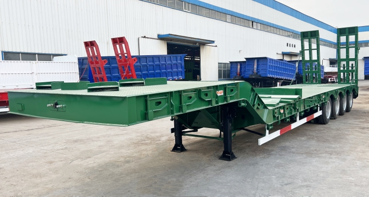 4 Axle 80 Ton Semi Low Bed Trailer Truck for Sale in Mauritius Port Louis