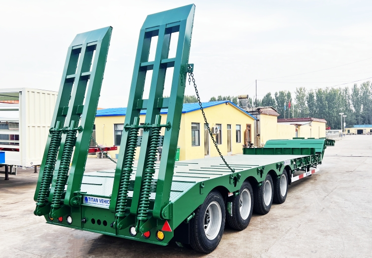 4 Axle 80 Ton Semi Low Bed Trailer Truck for Sale in Mauritius Port Louis