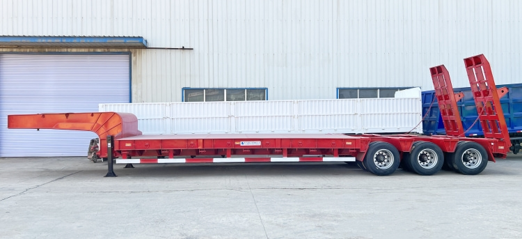 Hydraulic Heavy Duty 3 Line 6 Axles 130 Ton Low Bed Trailer for Sale in Mauritius