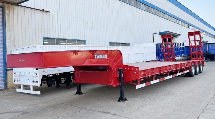 Hydraulic Heavy Duty 3 Line 6 Axles 130 Ton Low Bed Trailer for Sale in Mauritius