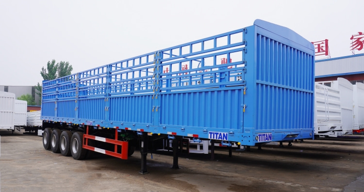 4 Axle 60 Tons Fence Semi Truck Livestock Trailer for Sale in Mauritius