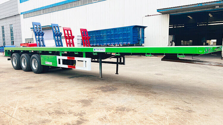 60 Ton Tri Axle Flatbed Semi Trailer for Sale in Mauritius