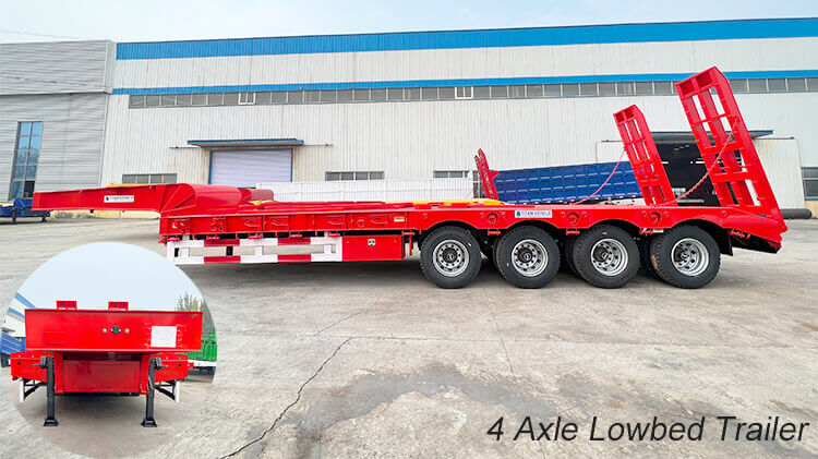 100 Ton 4 Axle Low Bed Trailer for Sale in Mauritius