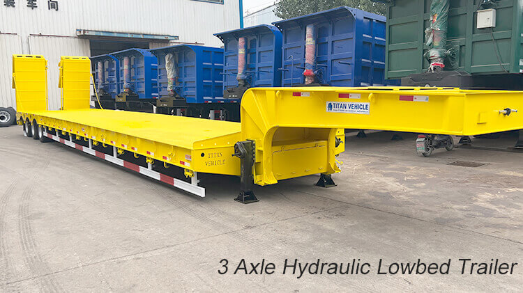 Tri Axle Low Bed Trailer Truck - Low Bed Trailer Price in Mauritius