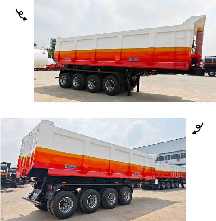 4 Axle 80 Tons Heavy Duty Dump Semi Trailers in Mauritius