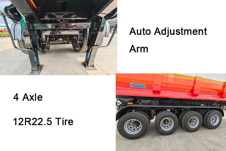 4 Axle 80 Tons Heavy Duty Dump Semi Trailers in Mauritius