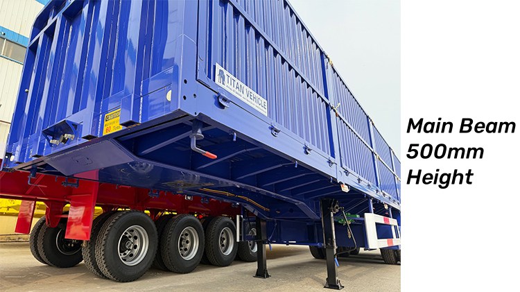 Tri Axle Mining Transport Drop Side Trailer in Mauritius